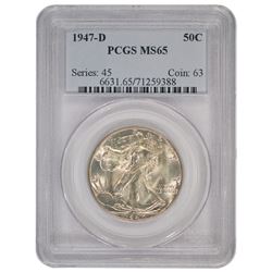 1947-D Walking Liberty Half Dollar Coin PCGS MS65