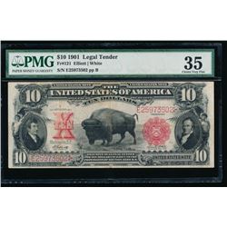 1901 $10 Bison Legal Tender Note PMG 35