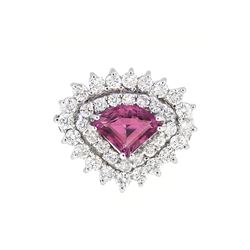 14KT White Gold 1.50ct Pink Sapphire and Diamond Ring