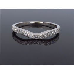 14KT White Gold 0.15ctw Diamond Wedding Band