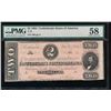 Image 1 : 1864 $2 Confederate States of America Note PMG 58