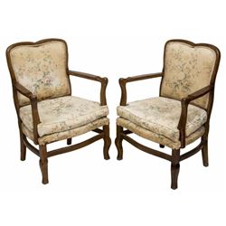 (2) French Upholstered Armchairs