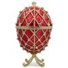 Image 1 : 7" Royal Trellis on Red Enamel Jeweled Faberge Inspired Egg