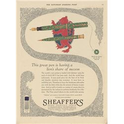 c1920's Sheaffers Pens Advertisement