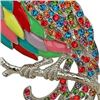Image 2 : Multicolor Enamel & Crystal Peacock Statement Pendant Brooch Pin