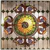 Image 1 : Window Panel Victorian Design Stained Glass 25" x 25"
