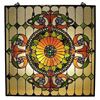 Image 2 : Window Panel Victorian Design Stained Glass 25" x 25"