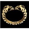 Image 1 : Zebra Gold Tone Enamel Rhinestone Hinged Bangle Bracelet