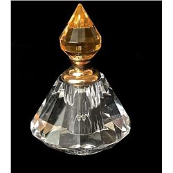 Gold Crystal Perfume Bottle 8012 Faceted Cut Glass Decorative Luxury Collectible