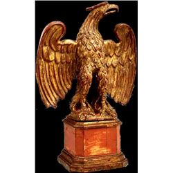 19thc Carved Gilt Wood Table Top Eagle