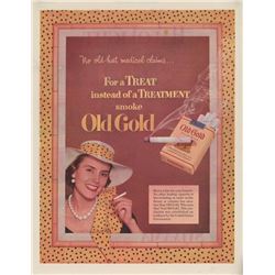 Original 1952 Old Gold Cigarette Advertising Art