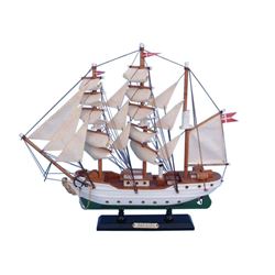Wooden Danmark Tall Model Ship 14"