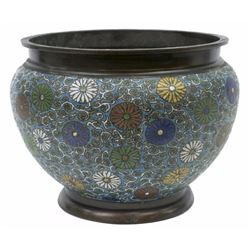 Large Polycrhome Cloisonne Enamel Planter