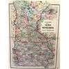 Image 1 : Rare J.H. Colton Color Map of Iowa and Minnesota