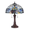Image 2 : ADELE Tiffany-style 2 Light VictorianTable Lamp 16" Shade - Table Lamp