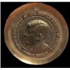 Image 1 : President John F Kennedy Brass Commemorative Decorator Plate Plaque 1960's JFK