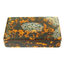 c.1790's Antique Faux Tortoise Shell Lacquered Wood Snuff Box
