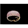 Image 7 : Gold With Ab Iridescent Rhinestone Crystal Bracelet / Cuff