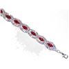 Image 2 : Red Ruby Marquise And Round Rhinestone Crystal Bracelet