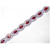 Image 3 : Red Ruby Marquise And Round Rhinestone Crystal Bracelet
