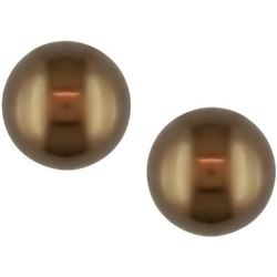 Brown Tahitian Pearl 14kt Gold Stud Earrings