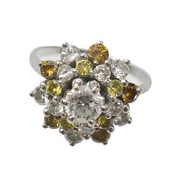 Ladies 14kt Wg & Diamond Estate Cocktail Ring