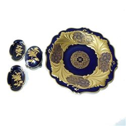 Group of Four German Kobalt Porcelain Pieces, Weimar & Von Henneberg