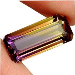 12.2ct. Bi-Color ~ Purple & Gold Ametrine Emerald