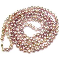 35" Aaa 11x10mm South Sea Gold Pink Pearl Necklace 14k Clasp