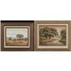 Image 1 : Late 20thc, William Stracener, Oak Tress & Marsh Lanscape Oil Paintings