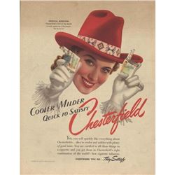 1941 Chesterfield Cigarettes Ad, The Round Up Girl