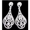 Image 1 : Silver Clear Rhinestone Drop Dangle Earrings