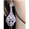Image 3 : Silver Clear Rhinestone Drop Dangle Earrings