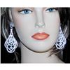 Image 5 : Silver Clear Rhinestone Drop Dangle Earrings