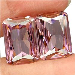 53.4ct. Pair Intense Sweet Pink Kunzite Emerald