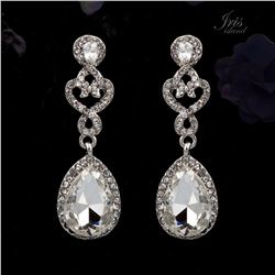 Czech Crystal & Rhinestone Drop Dangle Earrings