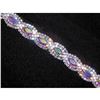 Image 1 : Silver Aurora Borealis Iridescent & Clear Rhinestone Bracelet