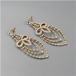 Art Deco-style 18kt Gold Plated Drop Earrings