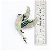 Image 3 : Iridescent Emerald Green Crystal Rhinestone Sparrowbrooch