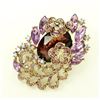 Image 1 : Purple Crystal Brooch Lavender Rhinestone Amethyst Broach.
