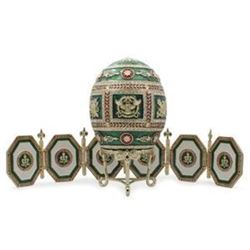 1912 Napoleonic Russian Faberge-Inspired Egg with Picture Frames