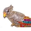 Image 3 : Multicolor Crystal Gold Parrot Brooch / Pin