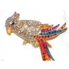 Image 7 : Multicolor Crystal Gold Parrot Brooch / Pin