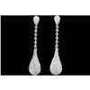 Image 1 : Clear Czech Crystal & Rhinestone Long Drop Chandelier Earrings