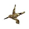 Image 2 : Hummingbird Bird Signed Pin Brooch Rhinestone 14k Gold Plated D M Lind