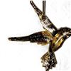 Image 4 : Hummingbird Bird Signed Pin Brooch Rhinestone 14k Gold Plated D M Lind