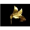 Image 4 : Vintage Textured Gold Tone Hummingbird Bird in Flight Red Rhinestone Brooch Pin