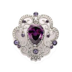 Rhinestone Purple Brooch
