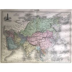 Early color French map of Asie (Asia).