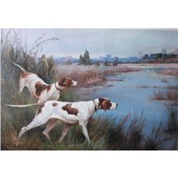 Original Oil on Canvas Hunting Dog Series. signed, Y.O.G. Bianco - Master Artist. Unique, Extraordin